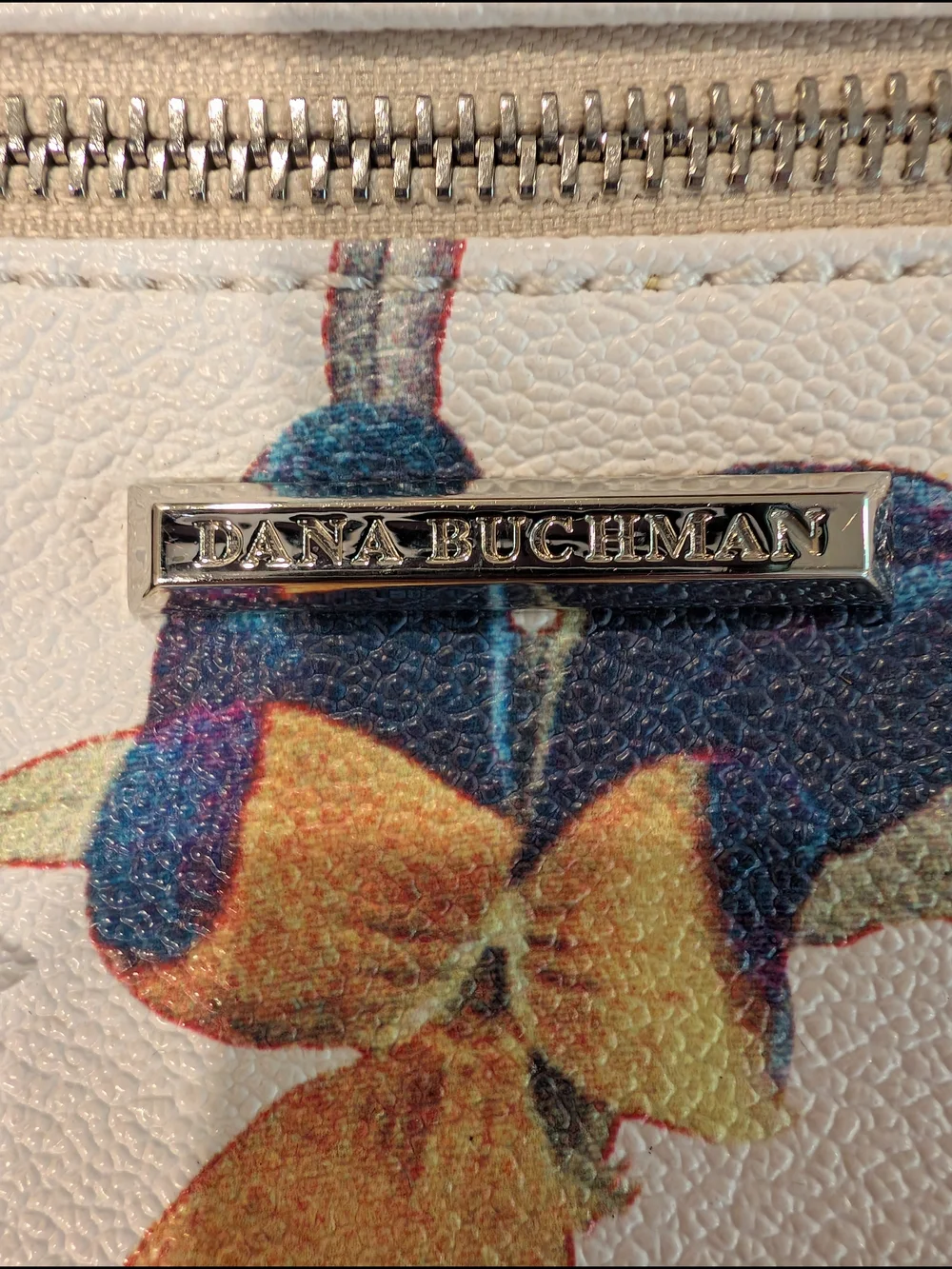 Dana Buchman Floral Print White Wristlet Bag